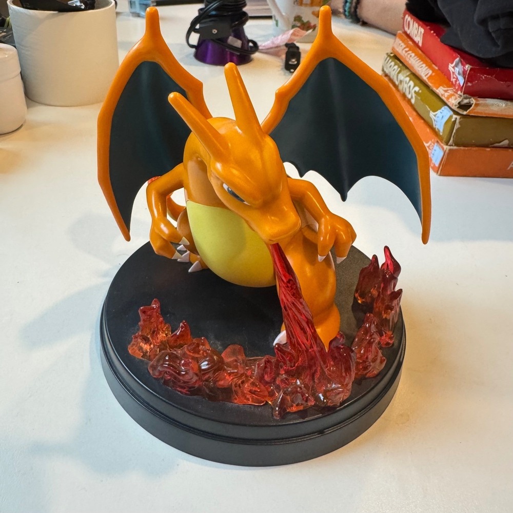 Pokemon Center Charizard Figure Statue 2024 Official Nintendo Fire Effect Base